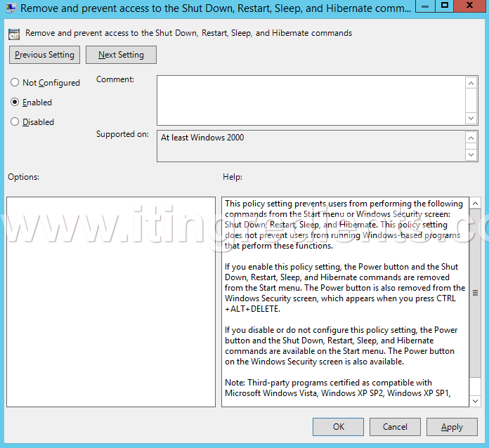 Configure Shutdown Windows Vista