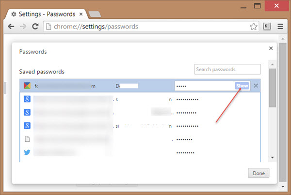 Where in google chrome can i view my stored passwords 